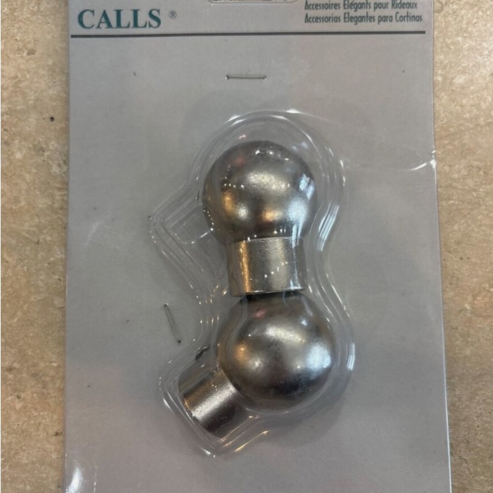 Silver Curtain Rod Finials